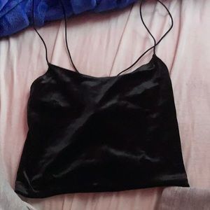 cropped velvet tank top